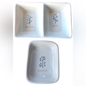 Rae Dunn Artisan Collection Herb Bowls Serving Dish Parsley Rosemary Thyme